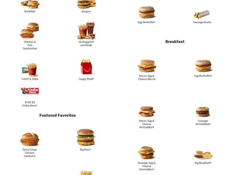 McDonald's Menu