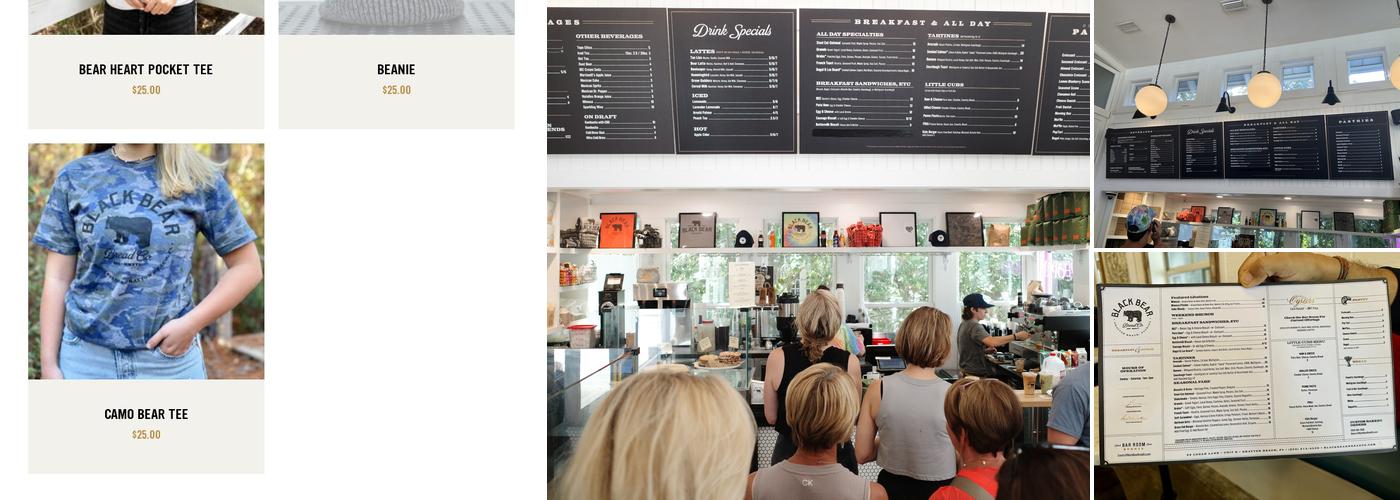 Black Bear Bread Co. Menu