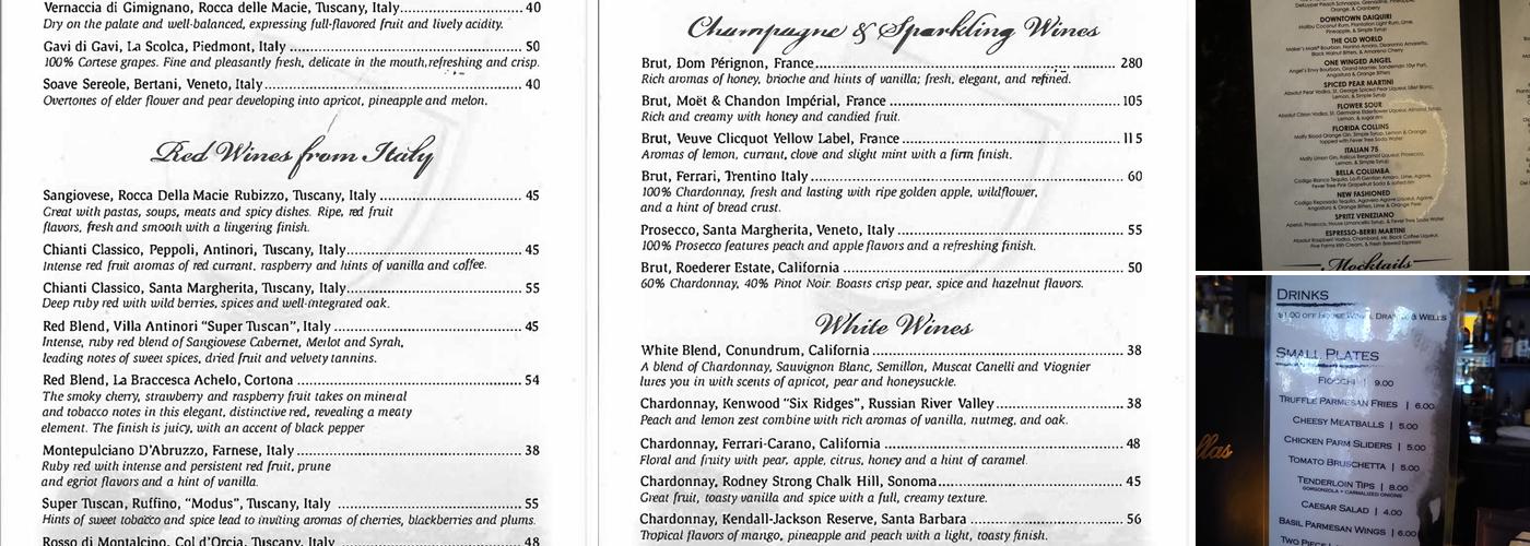 Ave Bar Menu