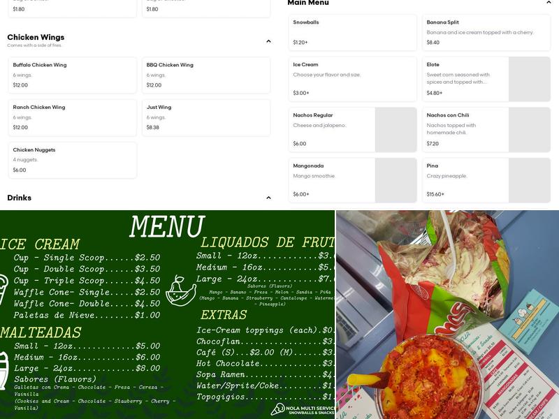 NOLA Multiservices LLC Menu