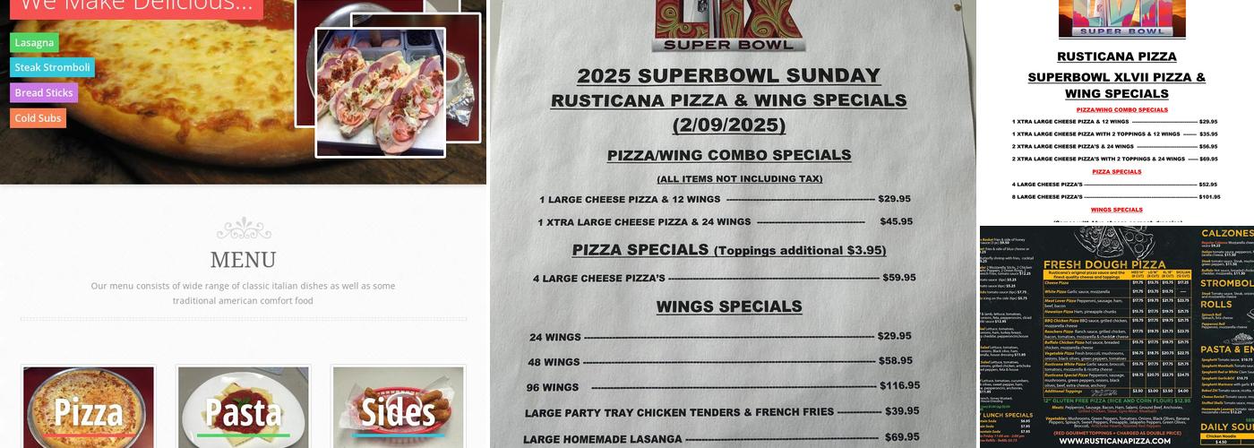 Rusticana Pizza Menu