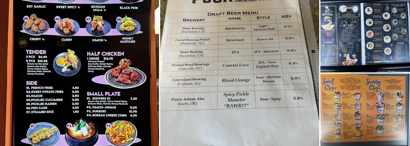 Stovehouse Menu