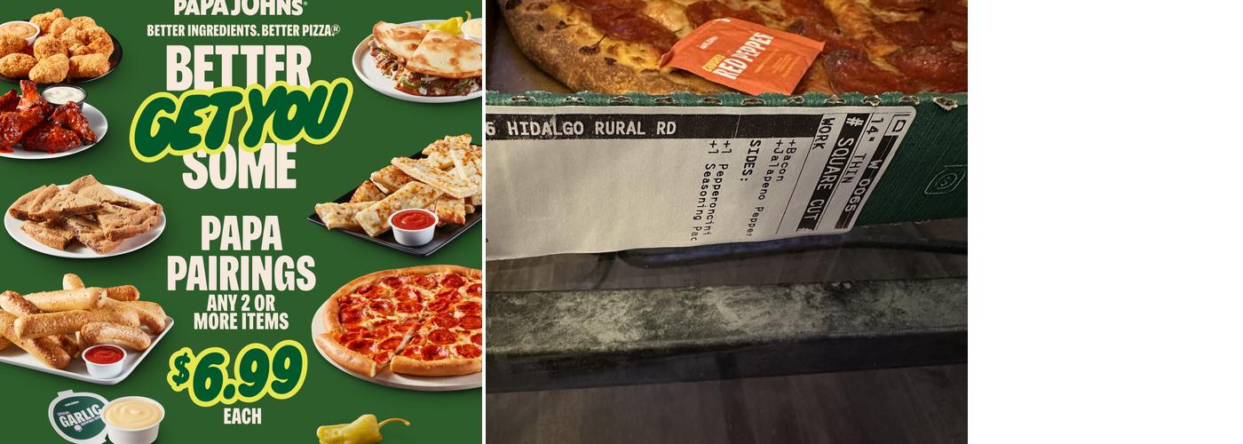 Papa Johns Pizza Menu