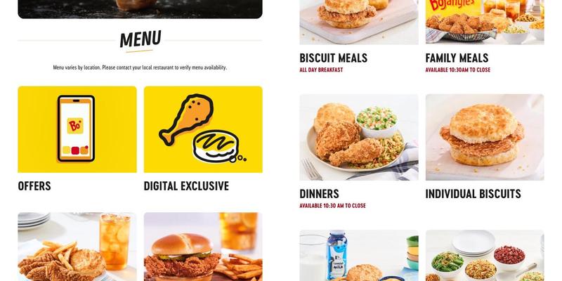 Bojangles Menu