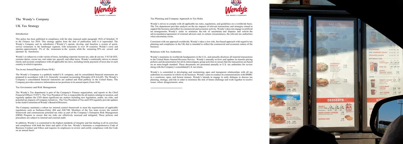 Wendy's Menu