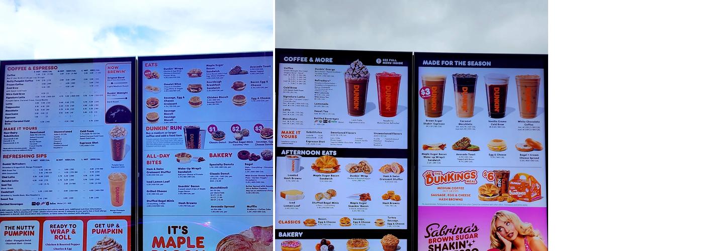 Dunkin' Menu