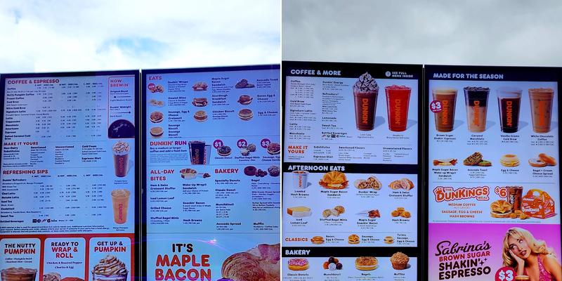 Dunkin' Menu