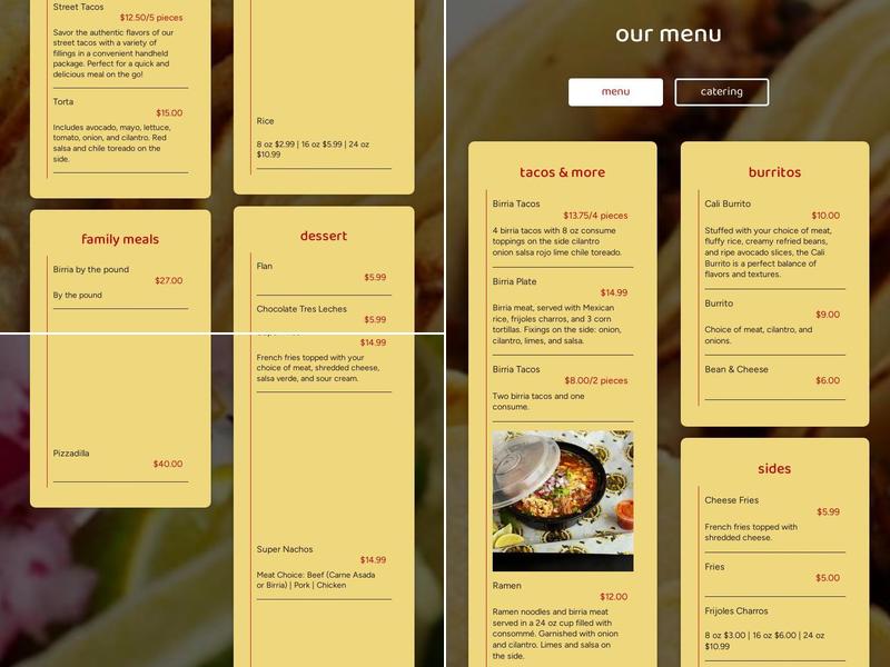 El Taco Loco Birrieria Menu