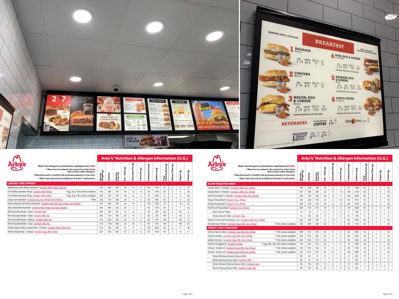 Arby's Menu