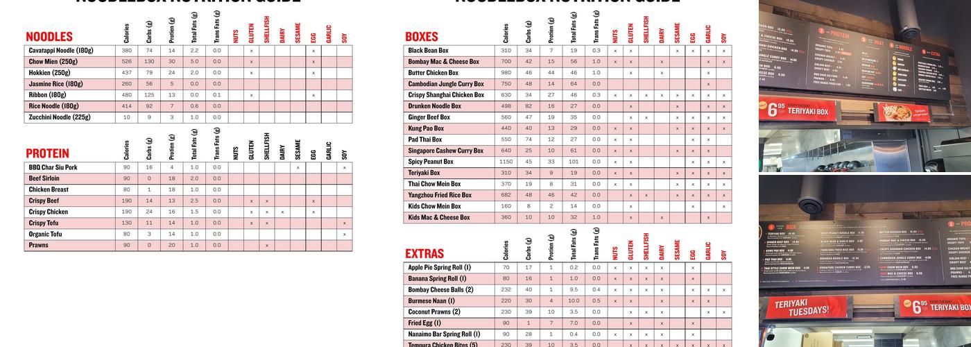 Noodlebox Menu