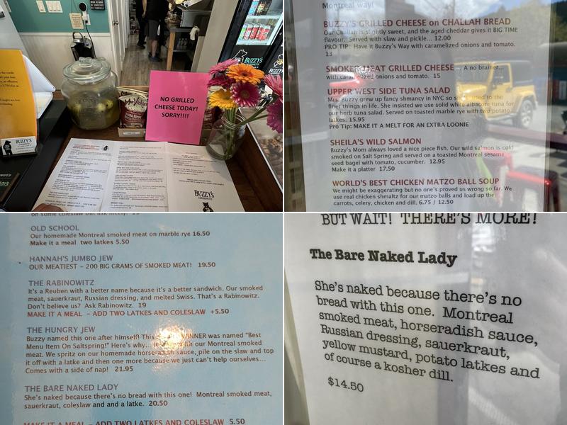 Buzzy's Luncheonette Menu