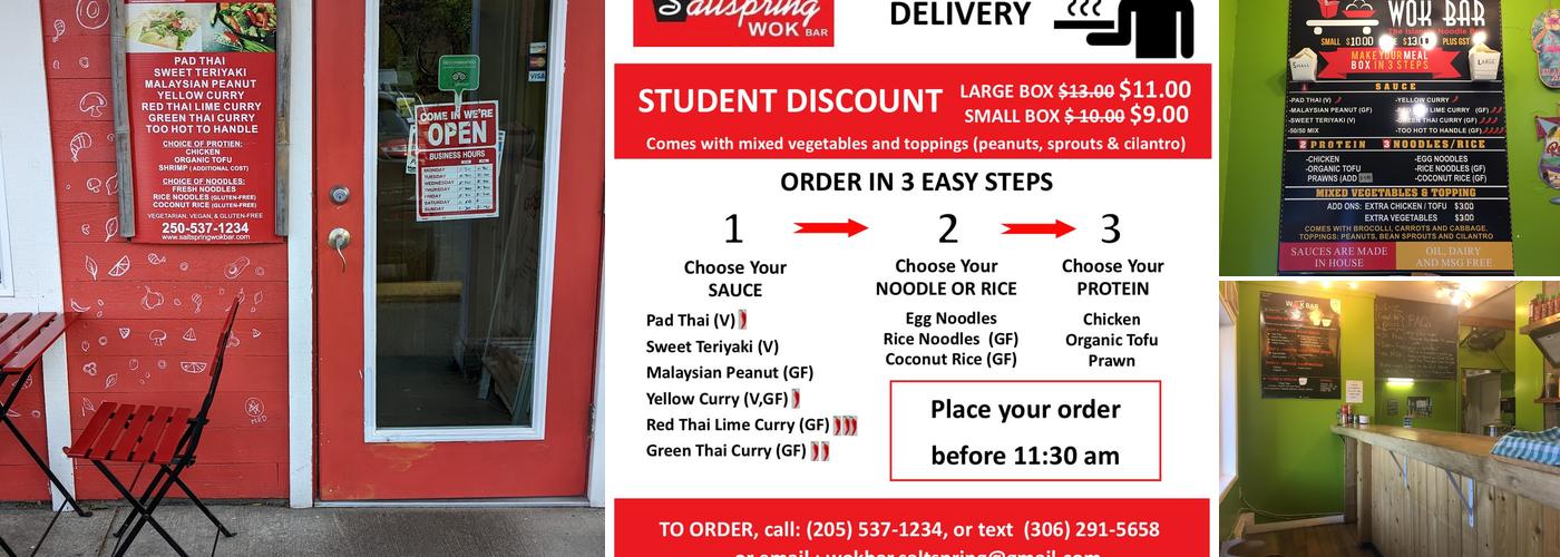 Salt Spring Wok Bar Menu