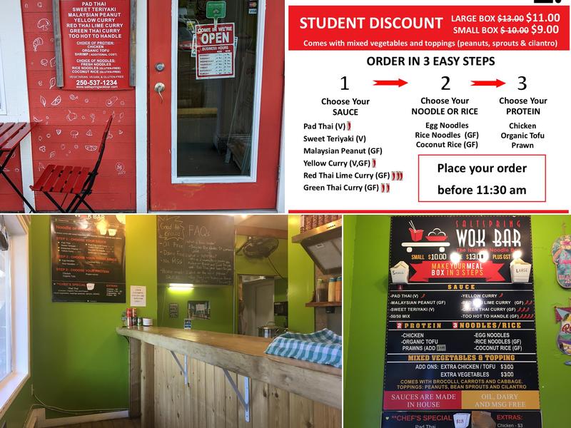 Salt Spring Wok Bar Menu