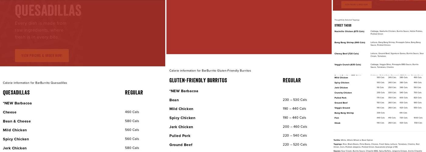 barBURRITO Menu
