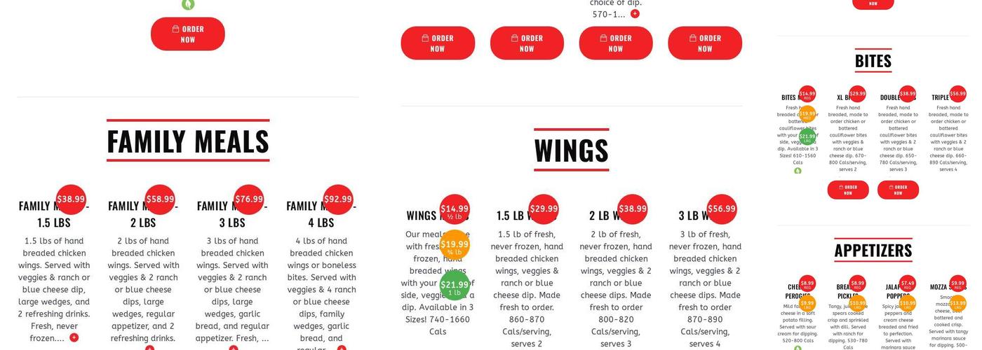 WingsUp! Brantford - Fairview Menu