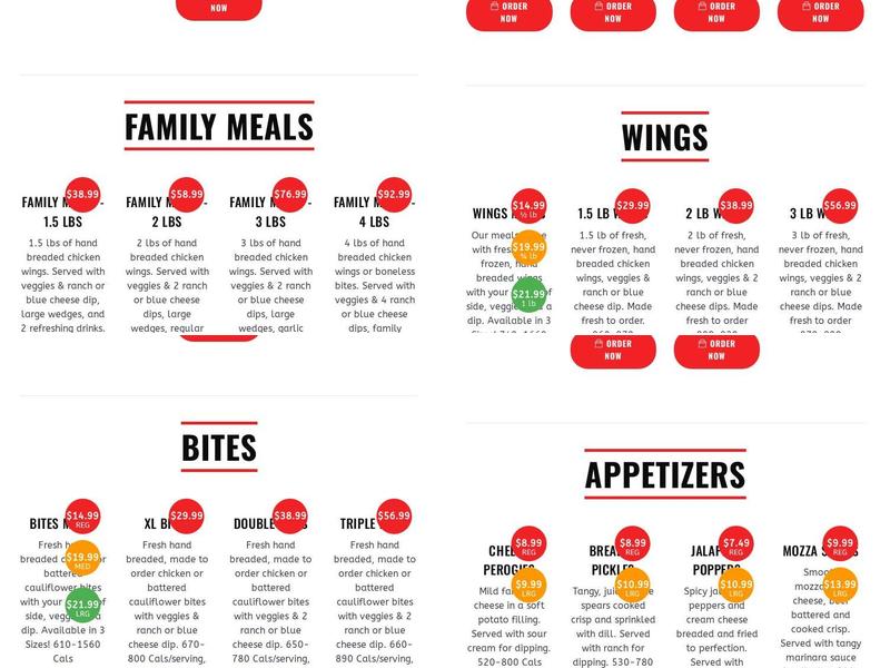 WingsUp! Brantford - Fairview Menu