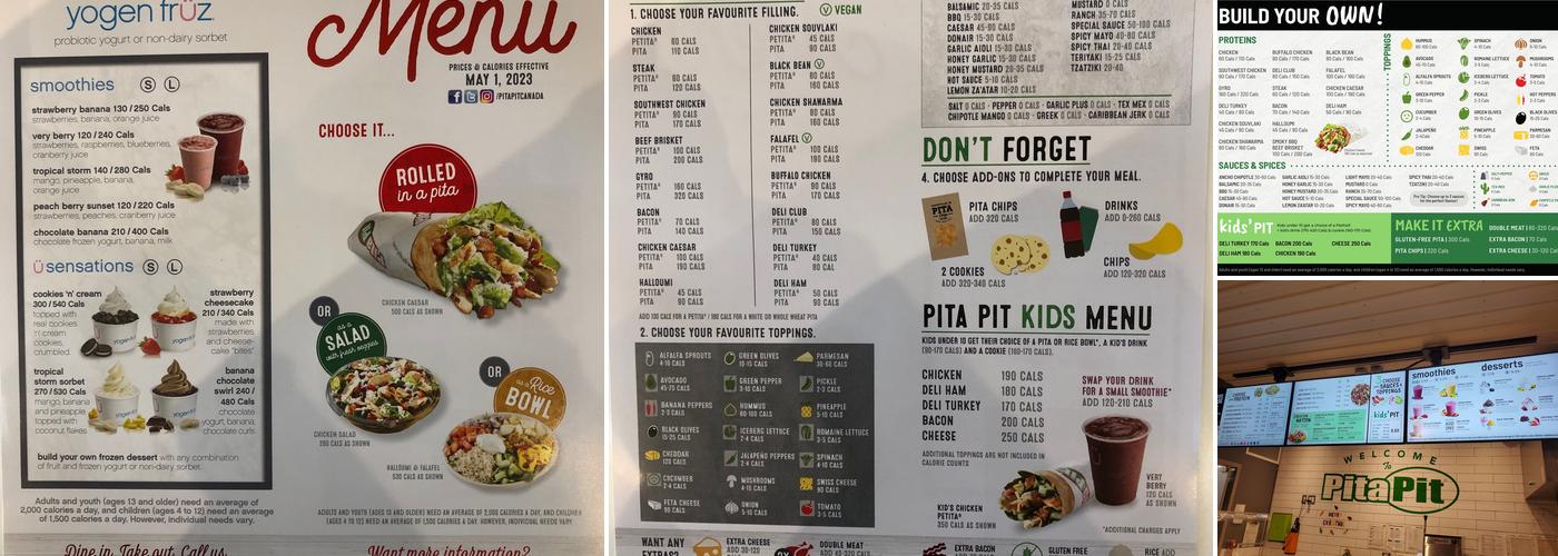 Pita Pit Strathroy Menu