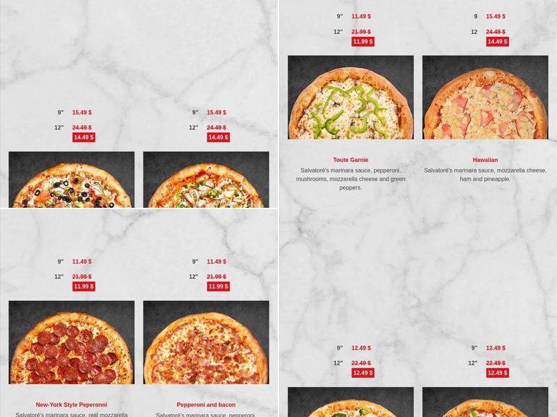 Pizza Salvatoré Menu