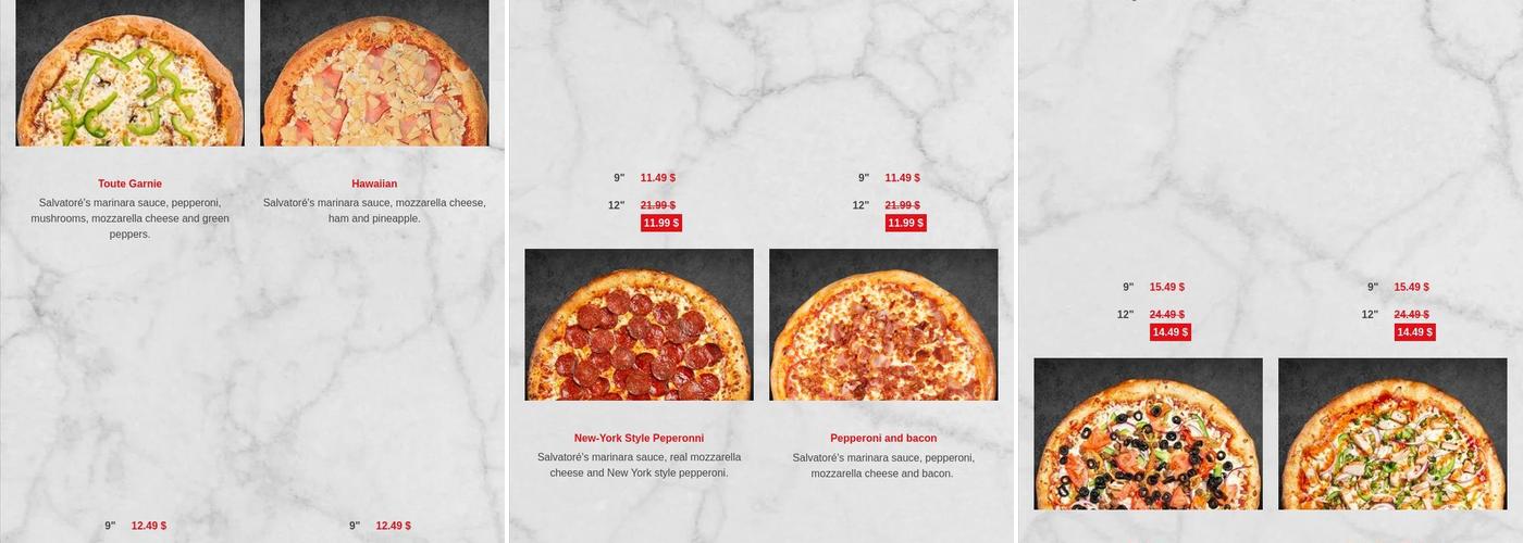 Pizza Salvatoré Menu