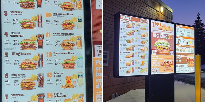 Burger King Menu