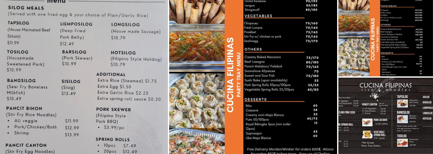 Cucina Filipinas rice&noodles Menu