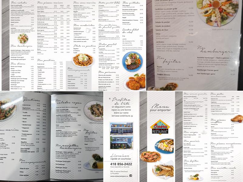 Restaurant Opéra Menu