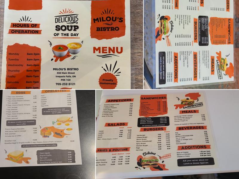 MiLou's Bistro Menu