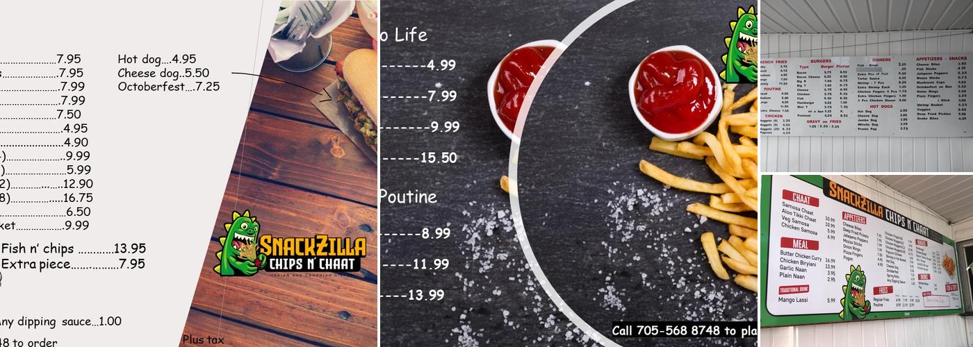 Snackzilla chips n’ chaat Menu