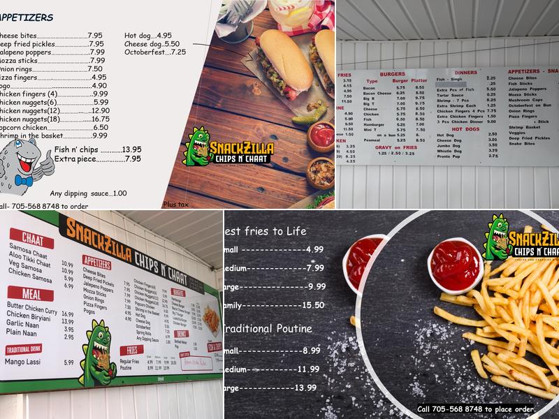 Snackzilla chips n’ chaat Menu