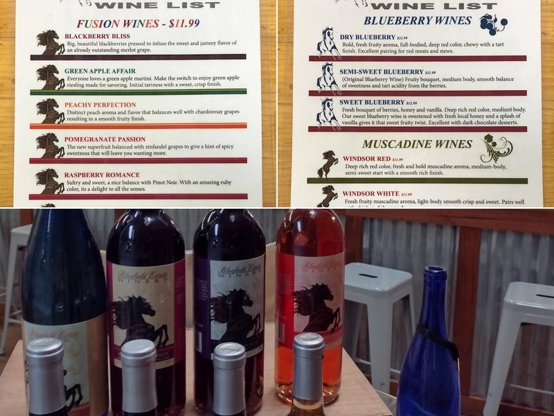 Bluefield Estate Winery Menu