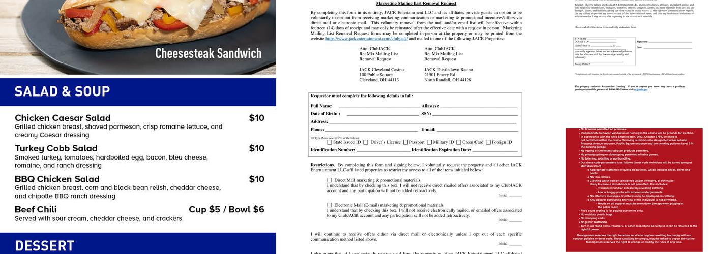 Seven Chefs Buffet Menu