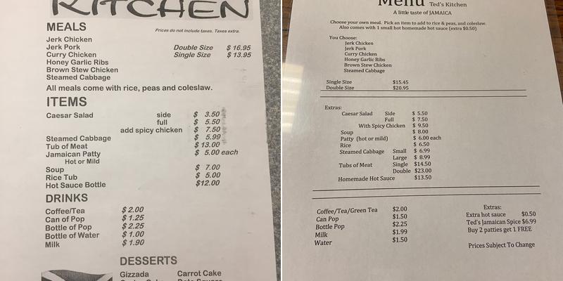 The Afro Kitchen Menu