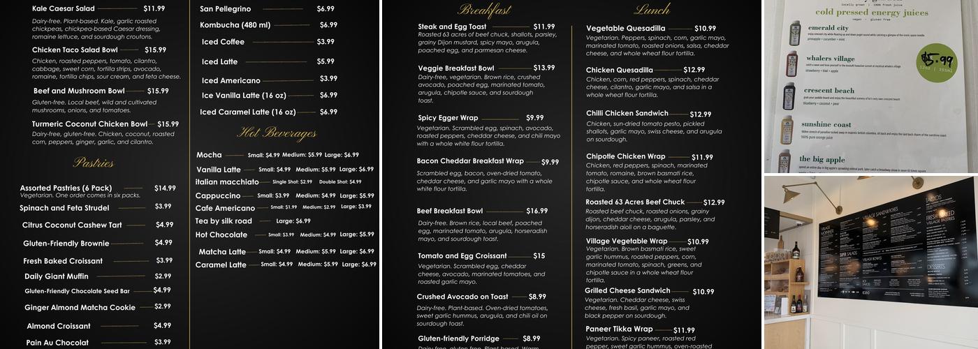 West Village Café Menu