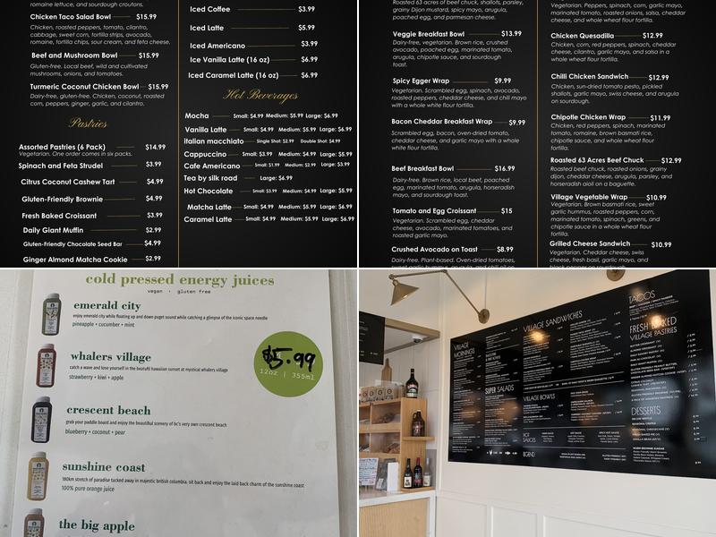 West Village Café Menu