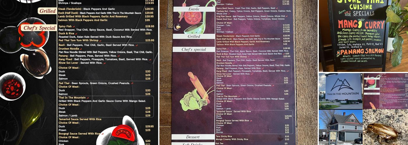 Thai in the Mountain Menu