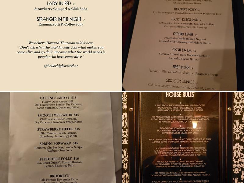 Hell or High Water Menu