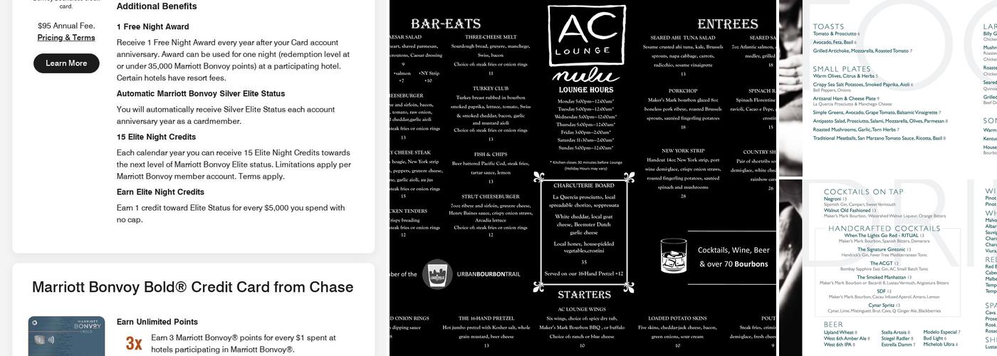 AC Lounge Menu