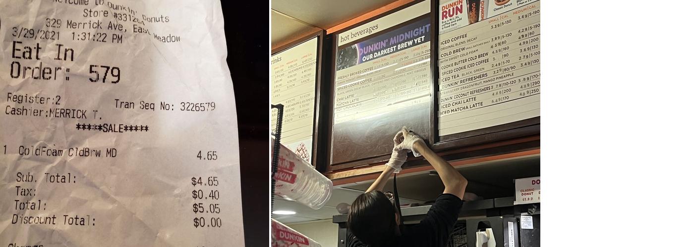 Dunkin' Menu