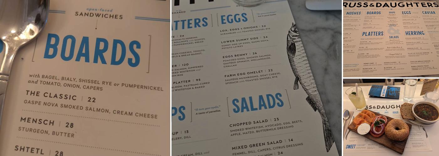 Russ & Daughters Cafe Menu