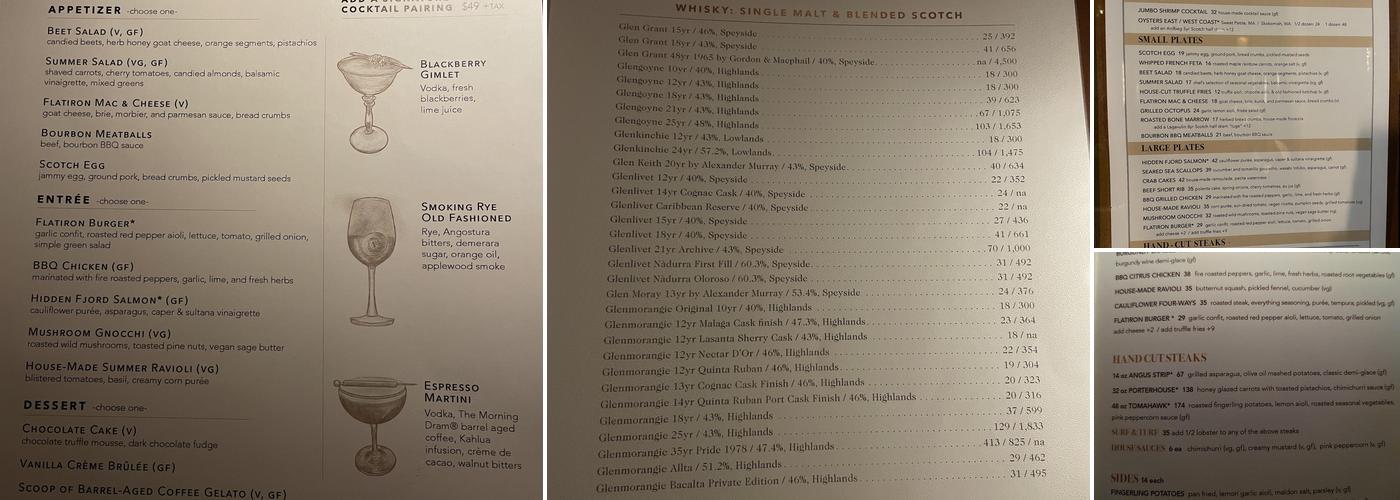 The Flatiron Room Murray Hill Menu