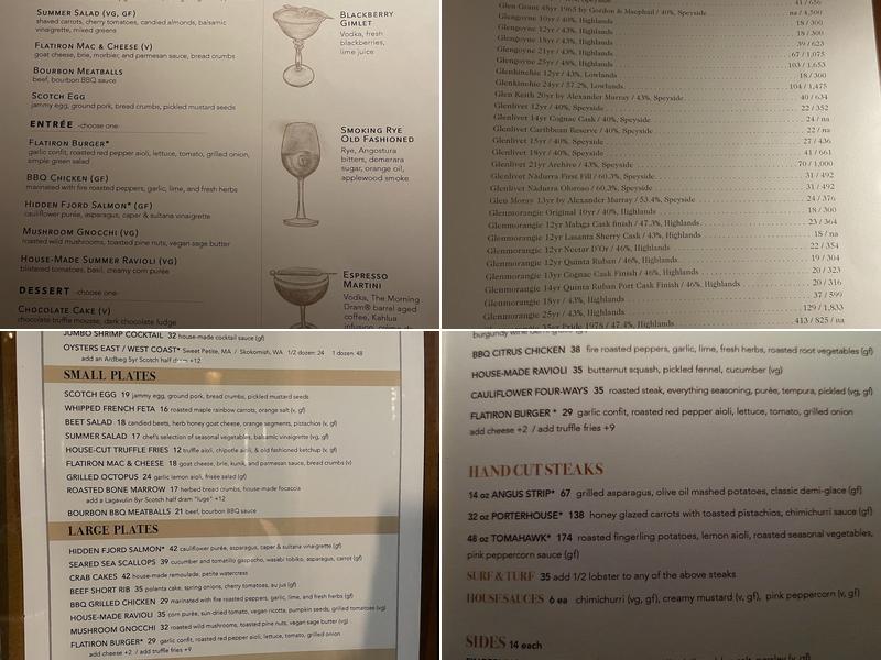 The Flatiron Room Murray Hill Menu