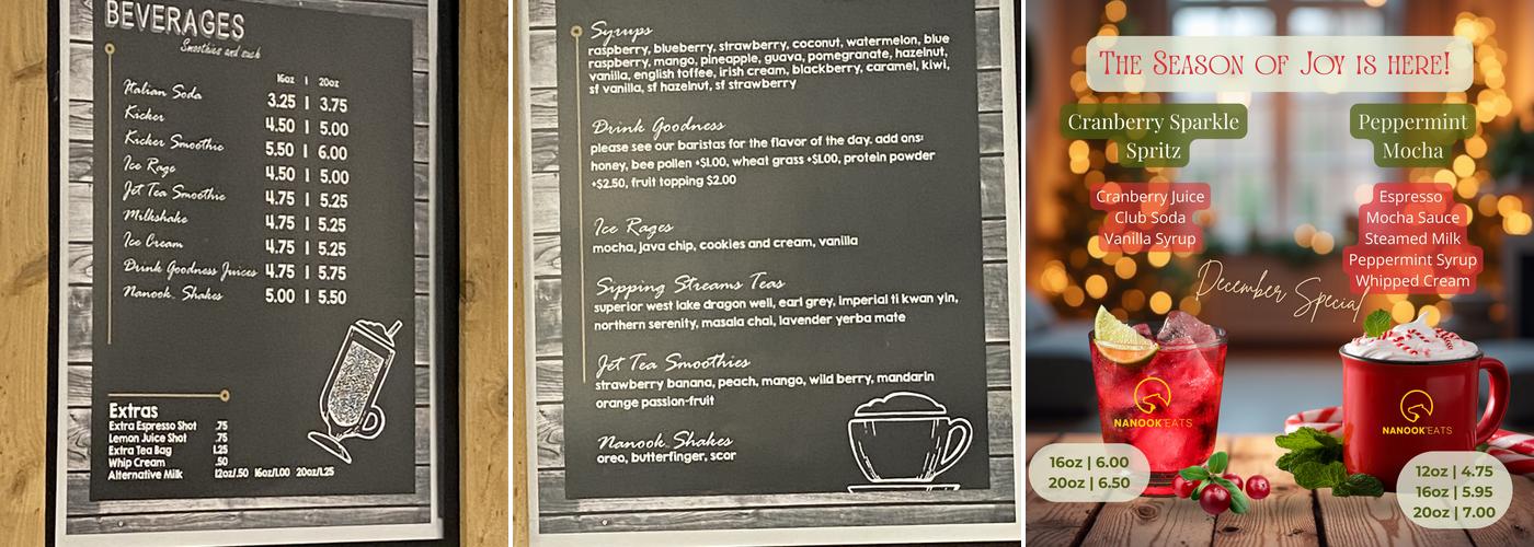 Arctic Java Menu