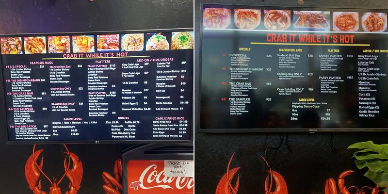 Crab it while it's hot Menu