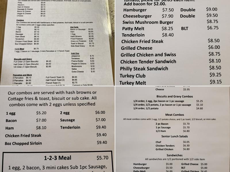 Reynolds Cafe Menu
