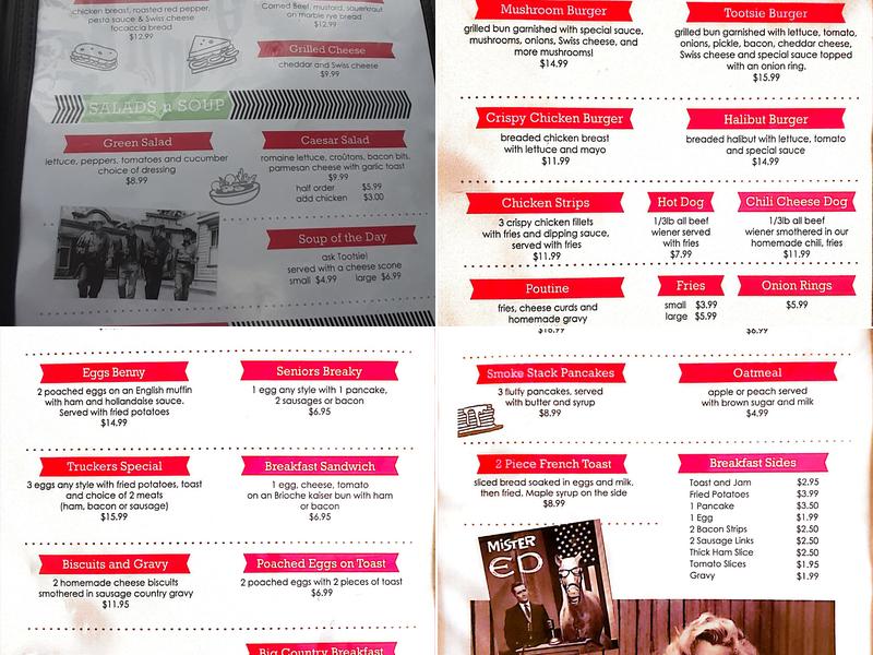 Tootsies Diner Menu
