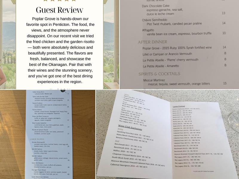 The Restaurant at Poplar Grove Menu