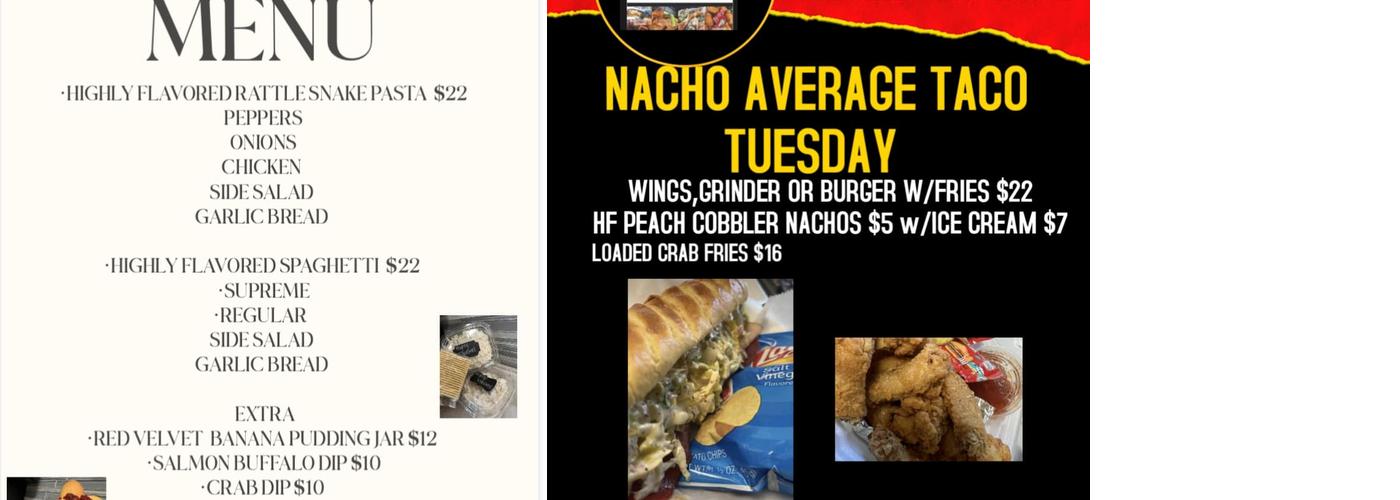 HIGHLY FLAVORED LLC Menu