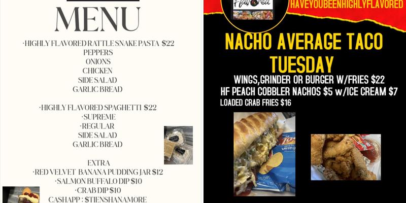 HIGHLY FLAVORED LLC Menu