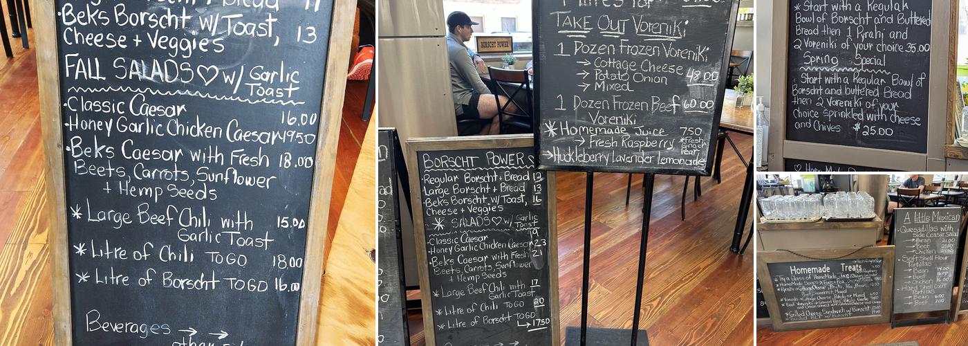 The Borscht Bowl Menu