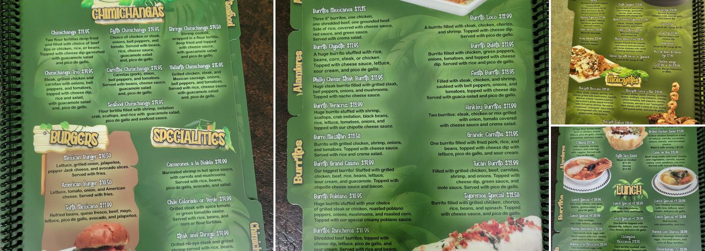 El Tucan Bar & Grill Menu